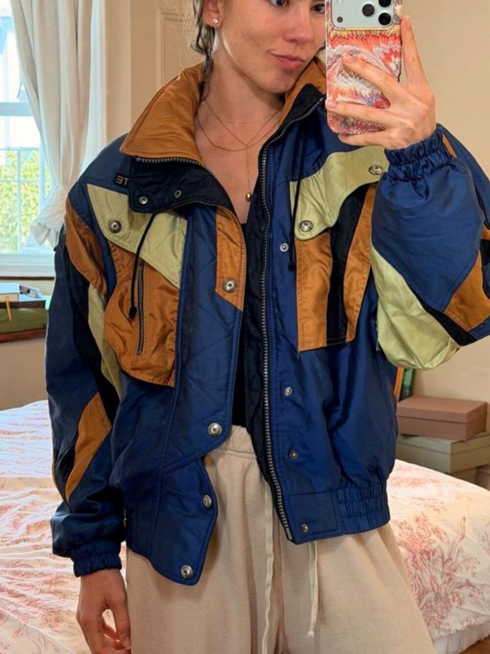 Descente Blue orange yellow wind breaker! Such a fun piece